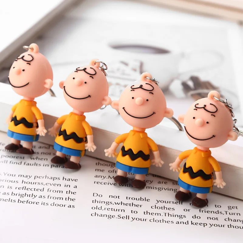 Cartoon Charlie коричневая цепочка для ключей мужчин и женщин креативная Автомобильная