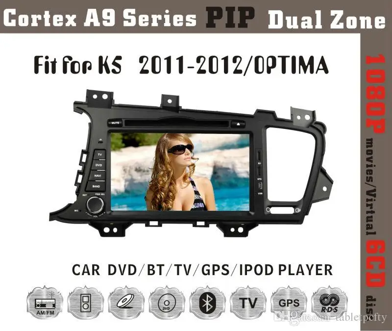 " in-dash автомобильный dvd-плеер с gps(Опт.), USB/SD, AUX, BT/tv, аудио Радио стерео, автомобильный мультимедийный головной убор для kia k5 optima 2011-2012