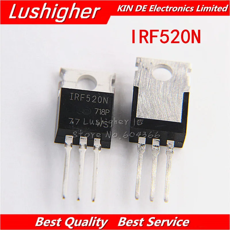 50 шт. IRF520 до 220 IRF520N TO-220 IRF520NPBF | Электронные компоненты и принадлежности