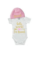 personalized name newborn infant baby bodysuit onepiece outfit beanie hat set coming home toddler shirt party gifts