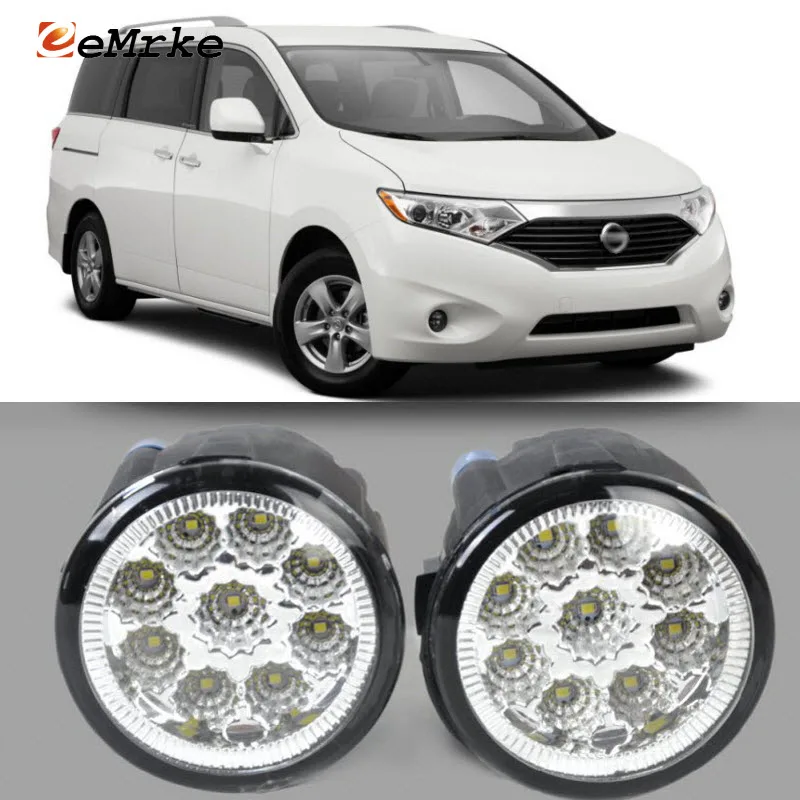 

EEMRKE For Nissan Quest RE52 2011-2017 9-Pieces Led Halogen Fog Lights 12V 55W Fog Head Lamp Car-Styling