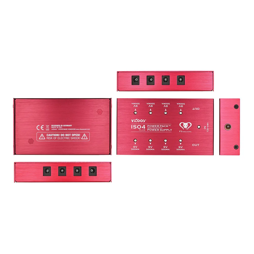 VITOOS ISO4PLUS Compact Guitar Effects источник питания Блок питания станция 8 изолированных DC 9V выходов Макс. 500 мА аксессуары для гитары