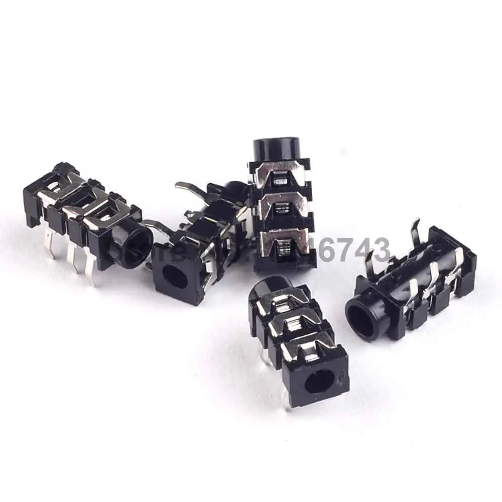 20 шт. 3 5 мм черная прямая стерео розетка 5Pin разъем для наушников 313|socket|socket 3.5mm |