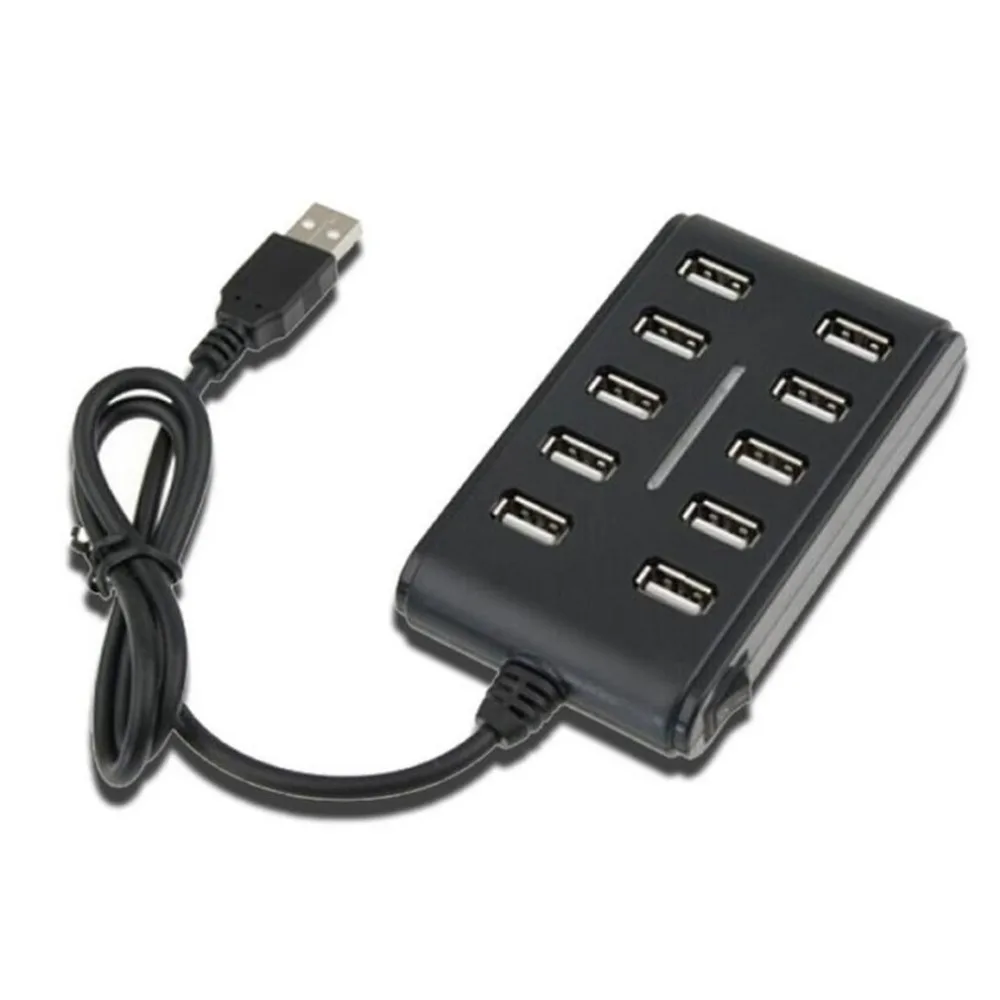 10 портов USB2.0 концентратор синхронизации данных адаптер 480 Мбит/с высокоскоростной Plug& Play usb-хаб портативный мобильный телефон зарядка для ноутбука ПК
