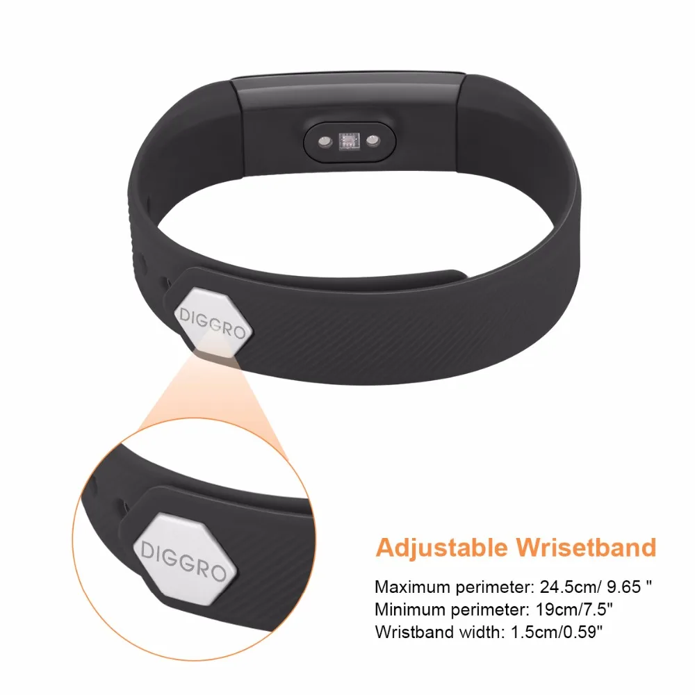Diggro id115 HR Bluetooth браслет Heart Rate Мониторы Фитнес трекер Шагомер Браслет smartband для