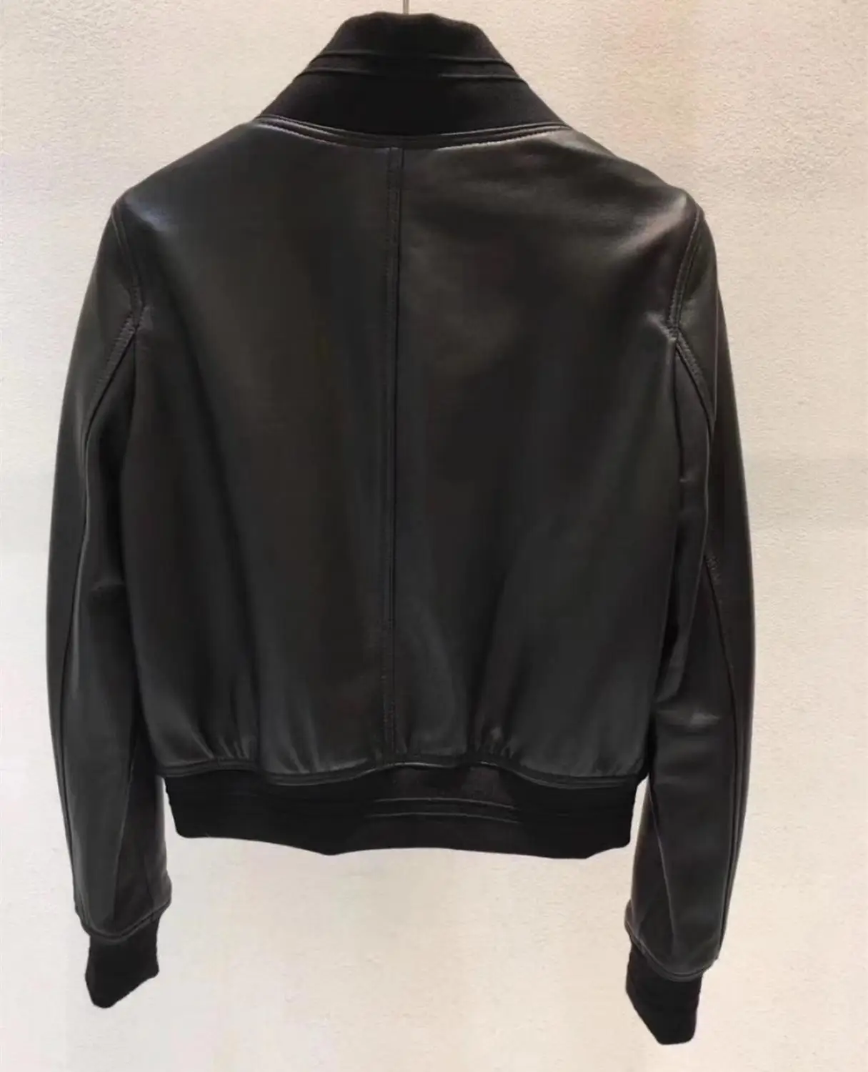 Женская бейсбольная куртка из натуральной овечьей кожи модная байкерская