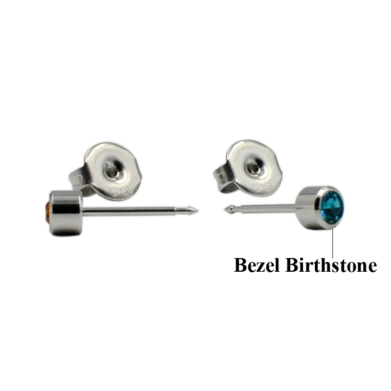 6 шт./коробка одноразовые розовые серьги-гвоздики из нержавеющей стали 316L