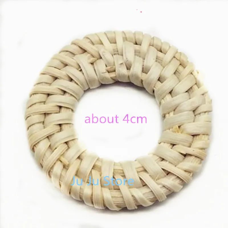 

Fashion DIY Wooden Straw Weave Rattan Round Wood Beads Vine Braid Jewelry Findings Fit For Earrings 10pieces y12267
