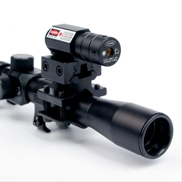 scope laser Винтовка охотничья 4x20 Пневматическая винтовка Оптика прицел Caza тактический прицел с красной точкой лазерный прицел - Цвет: scope laser
