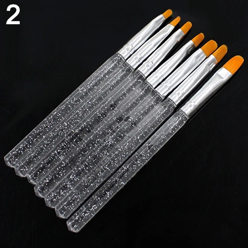 Новый золотого серебряного цвета 7 шт. кисти для УФ геля ручка Нейл арт рисования