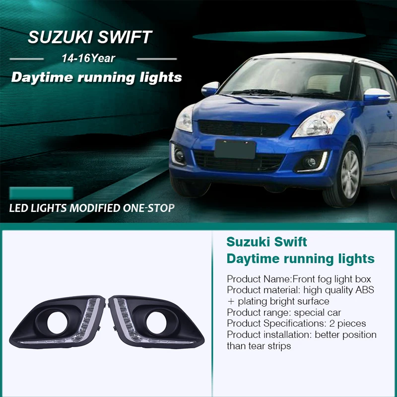 ROADOT авто светодиодный DRL для SUZUKI SWIFT 2014 2015 2016 дневные ходовые огни Стайлинг с