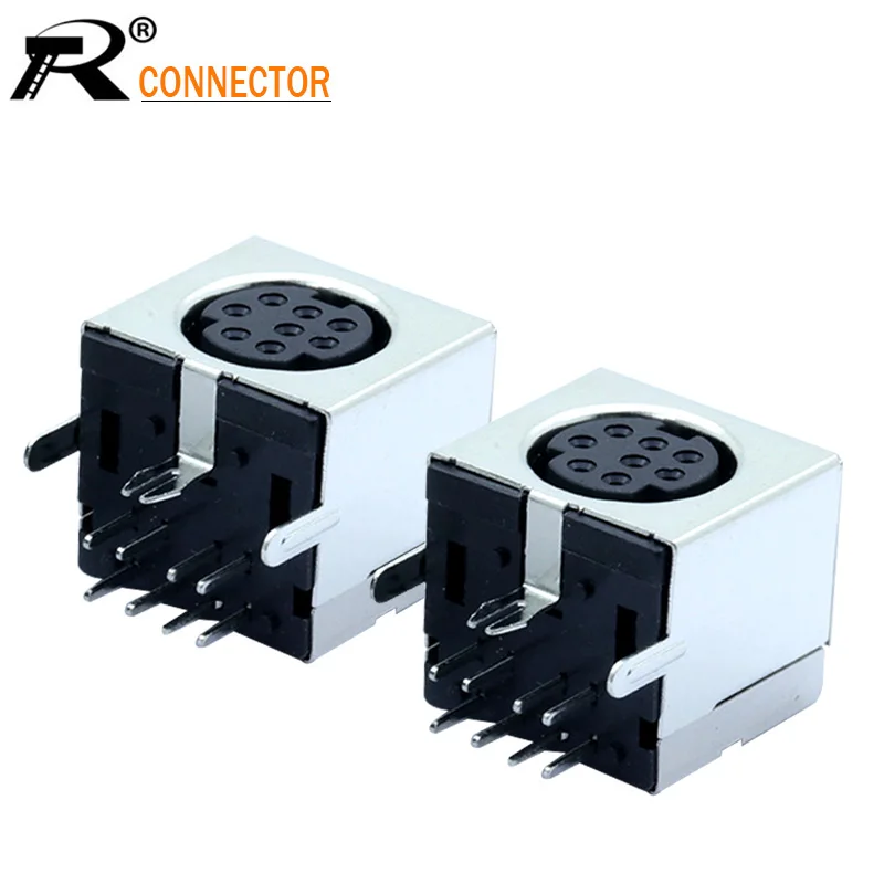 Мини разъем питания PS2 8pin MDC/S 3 шт. металлический корпус DIN гнездо с изогнутой иглой