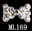 ML169 10 шт./лот, популярный бант, прозрачный дизайн ногтей Стразы, кристалл, галстук-бабочка, сплав, бант, для ногтей, dekor, аксессуары, 18 дизайнов - Цвет: ML169