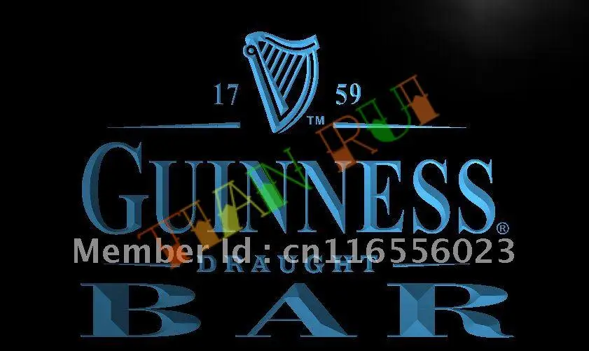 

LA090- Guinness яркий пивной бар, светодиодный неоновый Световой знак