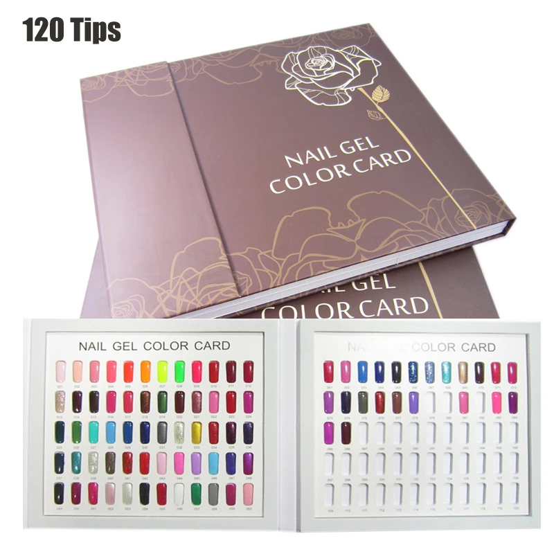 Double-Sided 120 Tips Nail Gel Polish Color Card Display Full Boards Practice Show Case Books |