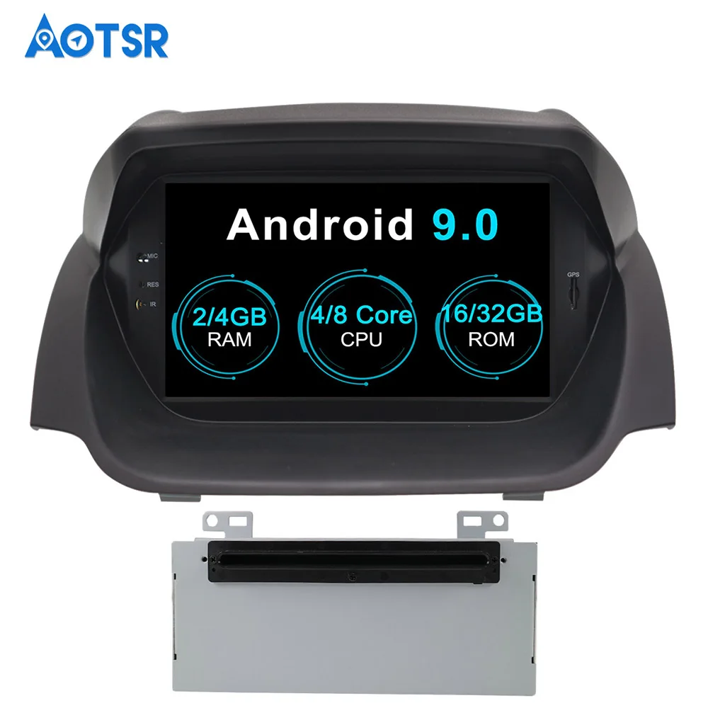 Автомобильный DVD плеер Aotsr Android 9 0 с GPS навигацией для Ford Fiesta 2013 2016 мультимедийный 2