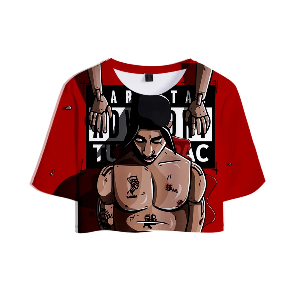 Футболка женская летняя с 3D принтом Тупака Амару Шакура пикантная Повседневная