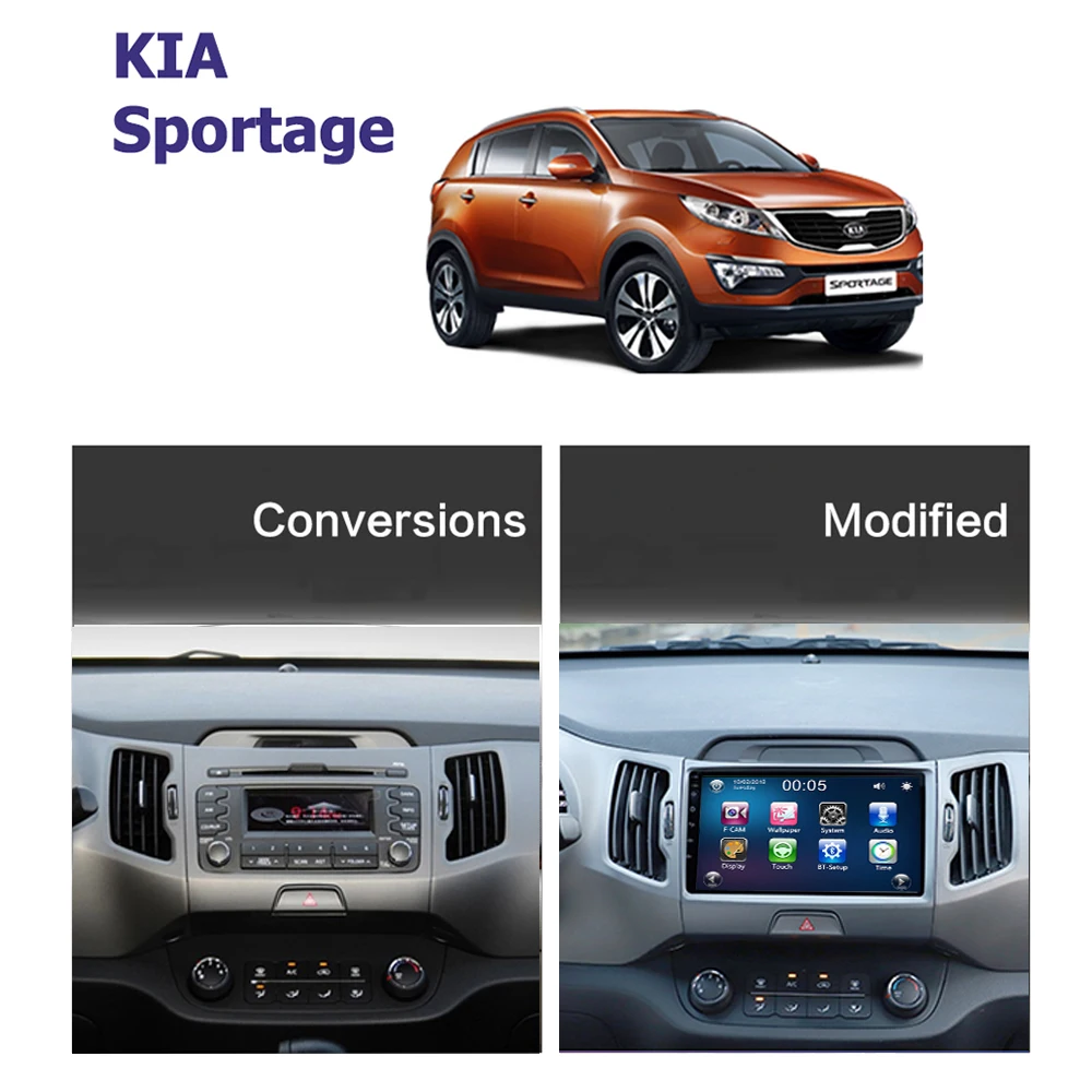 Автомобильный gps 2 din радио рекордер для KIA Sportage 2011- 9 'Bluetooth стерео MP5 плеер FM/AM Поддержка Android Интернет