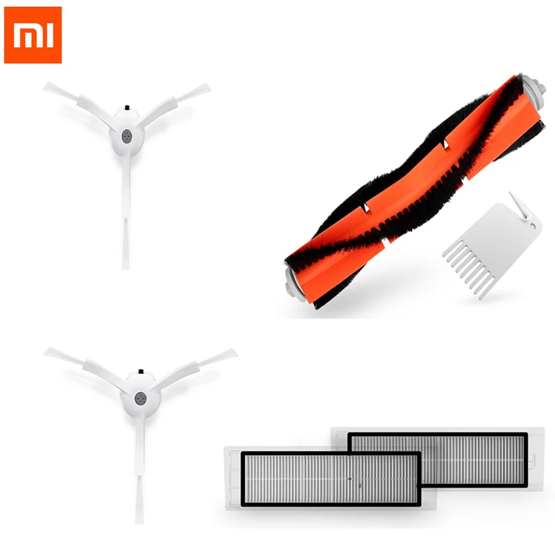 Оригинальная вакуумная часть Xiaomi, HEPA фильтр, основная щетка, инструмент для чистки, боковая щетка для пылесоса mijia/roborock