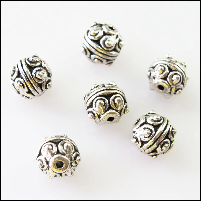 25 шт. тибетский серебристый круглый шар бусины Подвески 7 5 мм|beads charms|spacer beadsround ball |