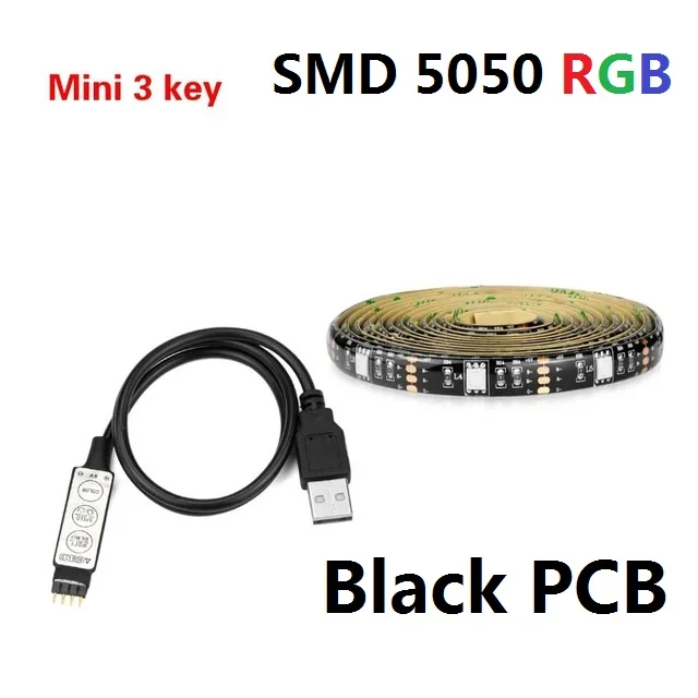 Mini 3key 5050 RGB Светодиодный светильник для телевизора, задний светильник, лампа для 5 В, USB мощность, RGB светильник для кухонный шкаф буфет, светодиодный диодный ТВ фоновый светильник ing - Цвет: Mini 3key 5050 RGB