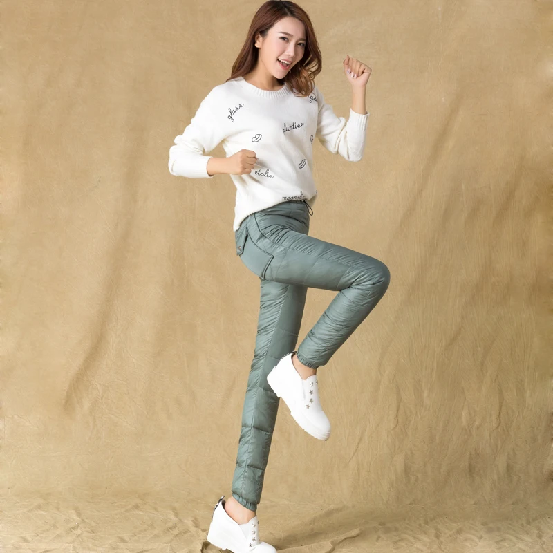 Новинка Осень-зима женские облегающие теплые хлопковые толстые брюки-карандаш