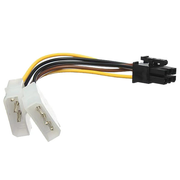 Топ двойной 4 контактный Molex IDE 6 Pin PCI E графическая карта разъем питания Кабельный