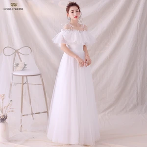 Свадебное платье es с вырезом лодочкой, Тюлевое простое свадебное платье А-силуэта, сексуальные свадебные платья до пола, свадебное платье со складками