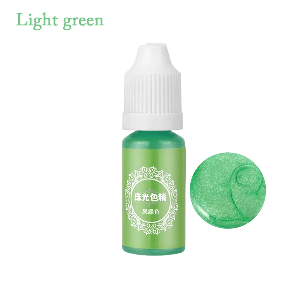 light green 1 шт. Новая мода 10 мл жидкий жемчужный полимерный пигментная краска многоцветный УФ из эпоксидной смолы для DIY для ручной работы ювелирные изделия Аксессуары 19 цветов - Цвет: light green