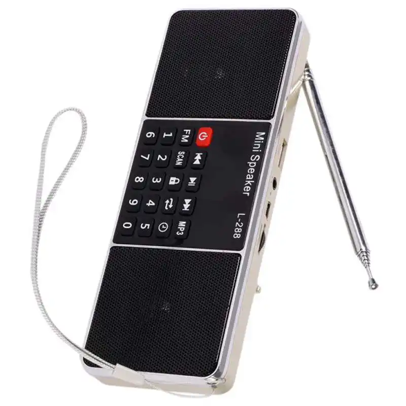 L-288 Мини Портативный fm-радио динамик стерео музыкальный плеер с TFCard USB диск ЖК-экран регулятор громкости перезаряжаемый громкий динамик