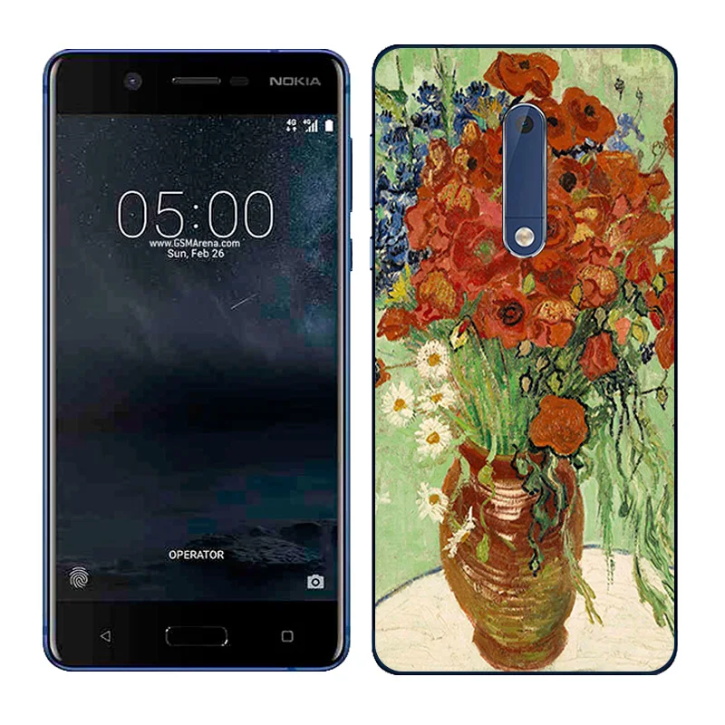 Мягкий чехол из ТПУ для Nokia 5 2 дюйма задняя крышка Nokia5 защитный с масляной краской