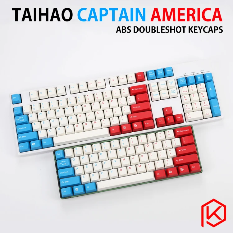 Taihao abs двойные колпачки для игр diy механическая клавиатура цвета Капитан Америка