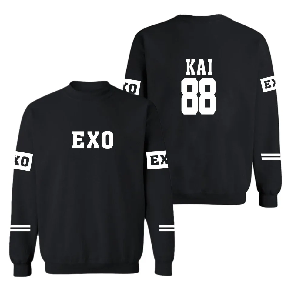 Экзо Модный пуловер толстовка с капюшоном принтом хлопковые толстовки верхняя