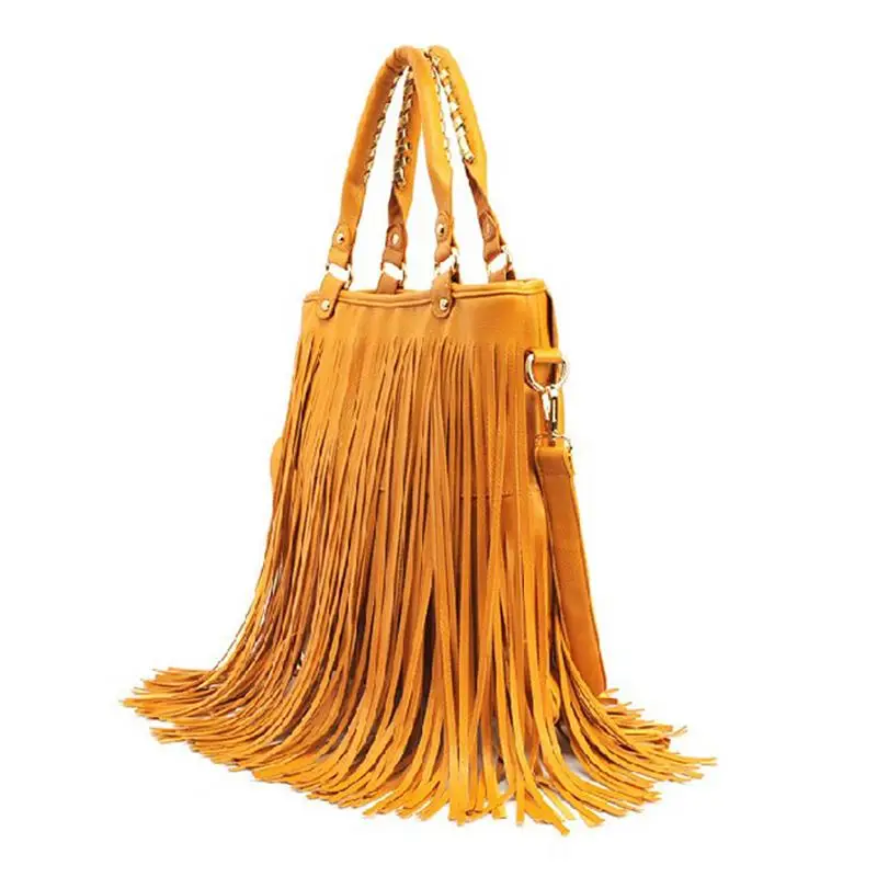 2016 Горячая женская летняя замшевая кожаная сумка с бахромой сумки кисточкой