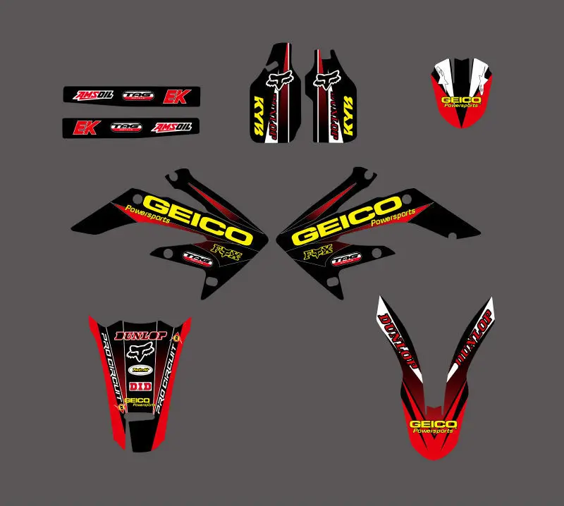 Набор наклеек для графики и фона Honda CRF250X 4 шт. 2004 2005 2006 2007 2008 2009 2010 2011 2012 CRF 250X|sticker