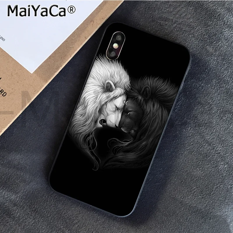 MaiYaCa Animaux Лев новое поступление черный сотовый Чехол для телефона для iphone 11 pro 6S 6plus 7plus 8 8Plus X Xs MAX 5S XR - Цвет: A5