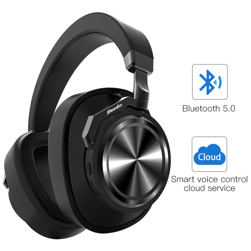Bluedio T6 активный Шум шумоподавления наушники Беспроводной Bluetooth гарнитура с микрофоном для телефонов и музыка - Цвет: New version black