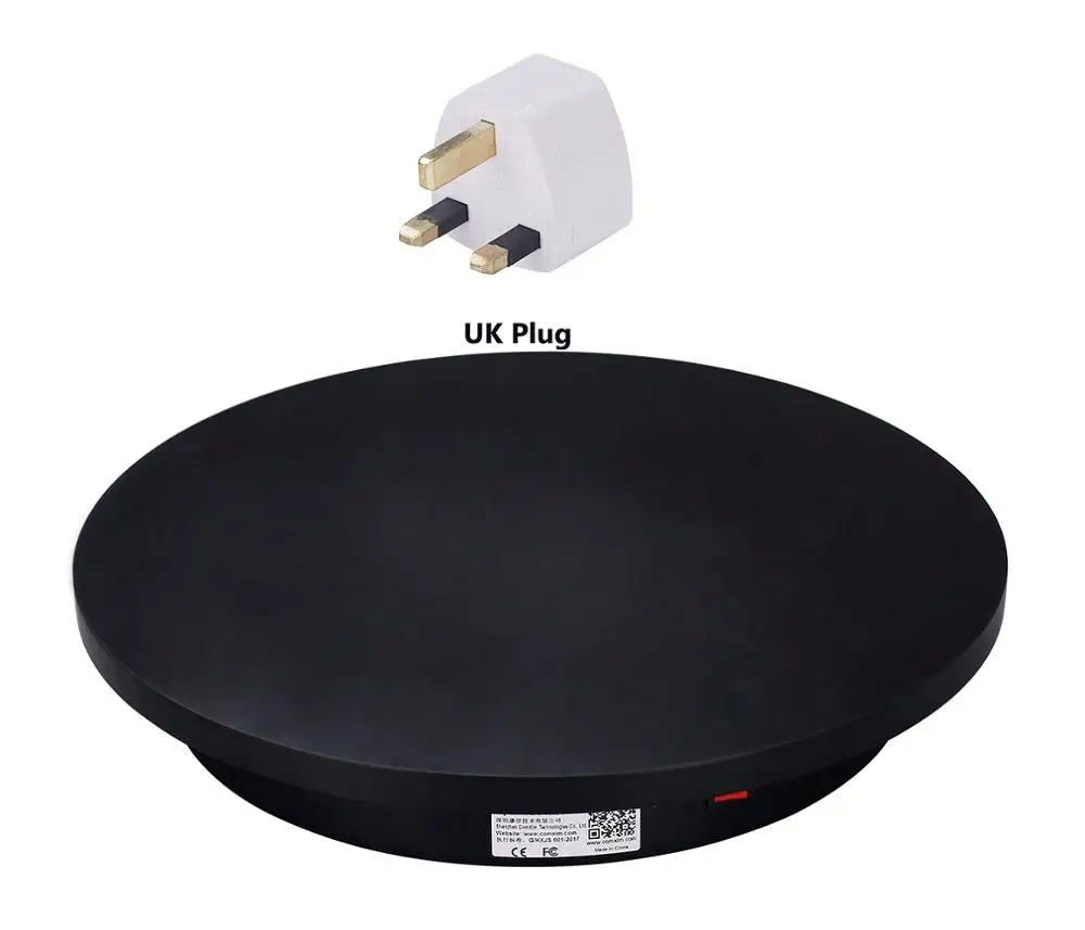 220V black UK plug ComXim 40 см 15,7 дюйма 220 В 35 сек/lap направление контролируемый Электрический поворотный стол дисплей продукта фотография Вращающийся поворотный стол - Цвет: 220V black UK plug
