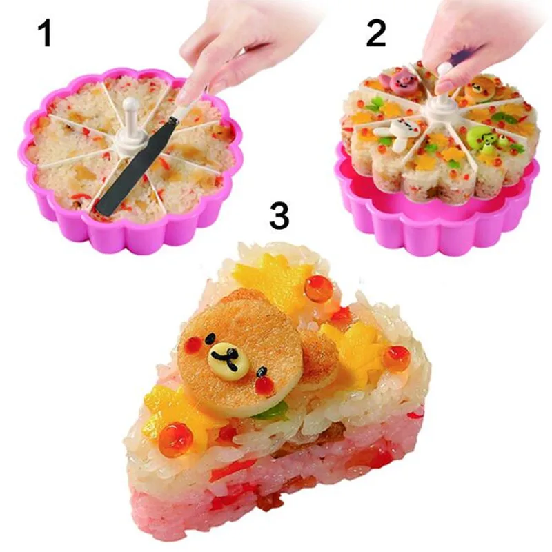 8-hole Heart-shaped Sushi Mold Baking Jelly Pudding Cups Thousand Layers of Rice Balls Mold Food Production DIY Kitchen Mold