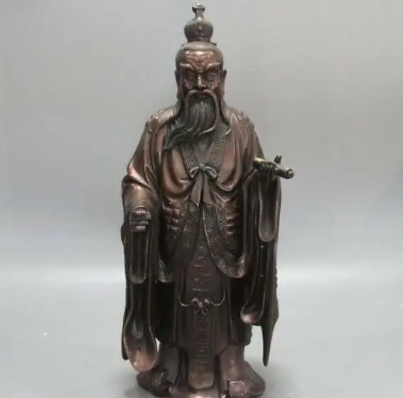 Китайский даосизм Бронзовый медный знаменитый истончик Lao tzu Laozi Tai Chi Статуя
