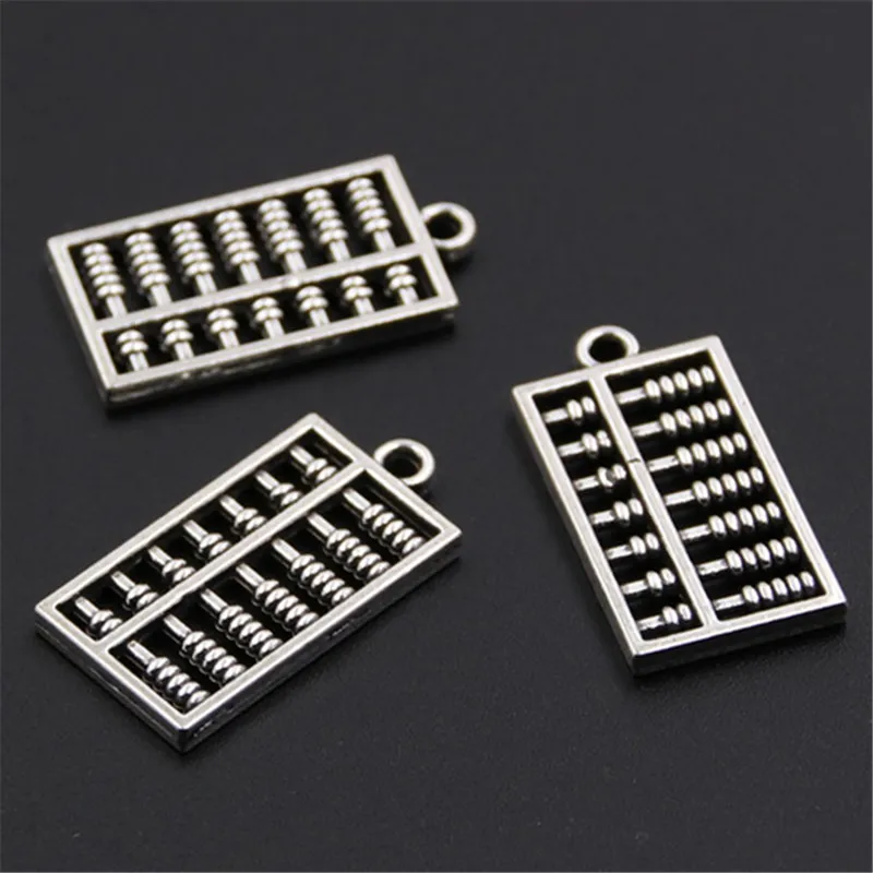 10 шт Серебряный цвет двухсторонний Абакус Подвески Ювелирные изделия фурнитура
