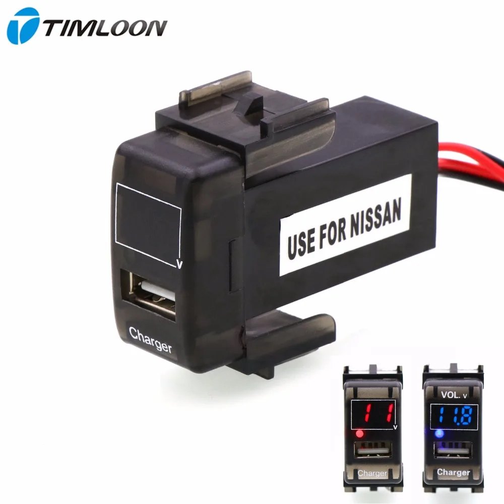 Автомобильное зарядное устройство с USB интерфейсом 5 В 2 1 А и измеритель