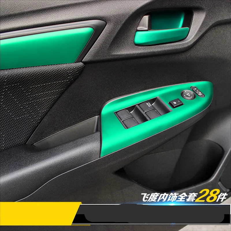 Полный комплект из углеродного волокна пленка для модификации интерьера Honda Fit 2014