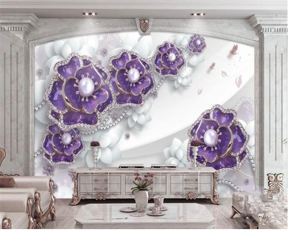 Красивые декоративные обои на стену высококачественные трехмерные цветы
