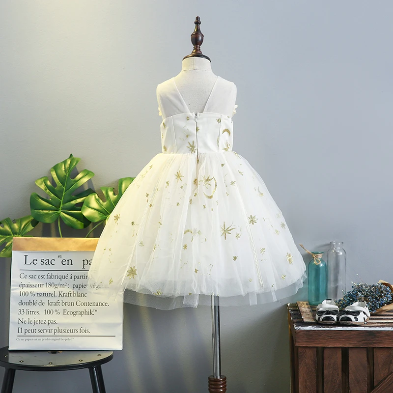 Girls Dress Bling Kids Clothing 2018 Summer Fashion Sleeveless Lace Tutu Star Princess Party EE-212 | Детская одежда и обувь