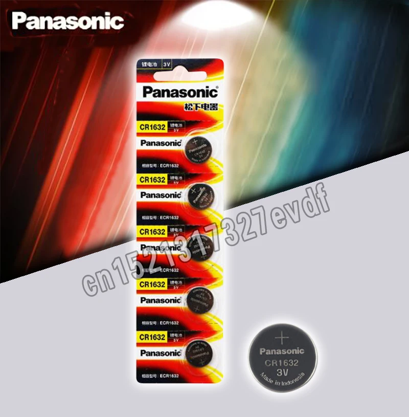 5PCA Panasonic cr1632 Кнопочная батарея для монет 3v часы с дистанционным управлением ключи от автомобиля DL1632 ECR1632 GPCE1632 литиевая батарея