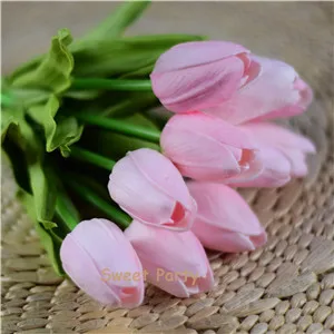 baby pink 3 Настоящие сенсорные синие тюльпаны букеты из искусственных цветов для свадебных букетов Свадебная Центральная ваза композиция украшение дома 30 шт - Цвет: baby pink 3