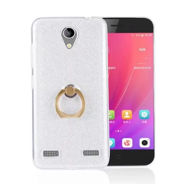 For ZTE A520 Case Flash powder 3D Relief Silicone Soft A521 A602 cases TPU With Ring Phone Bag |