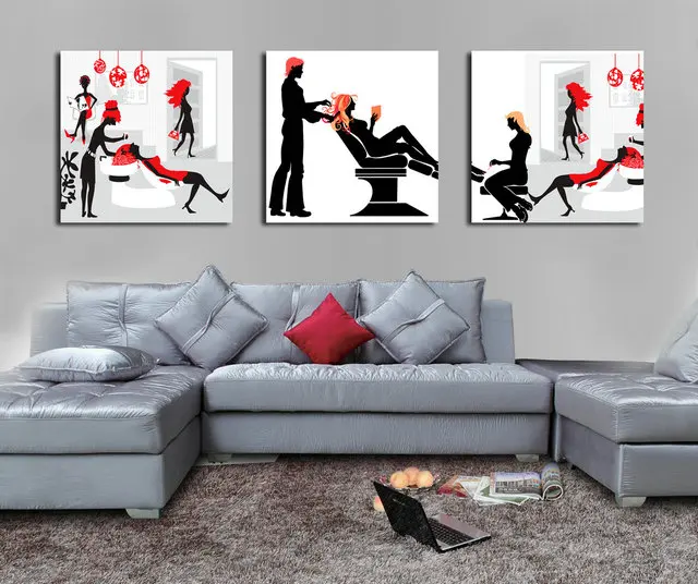 3 панели абстрактные современные печатные холсты искусство на фото куадро