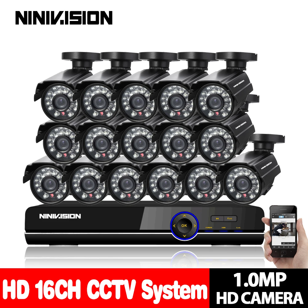 Система видеонаблюдения 720P 16 каналов AHD DVR инфракрасная цилиндрическая камера 1